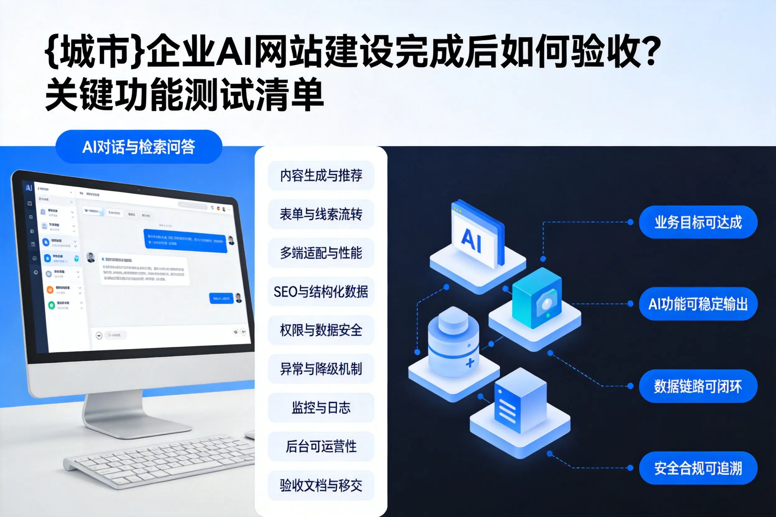 甘南企业AI网站建设完成后如何验收?关键功能测试清单