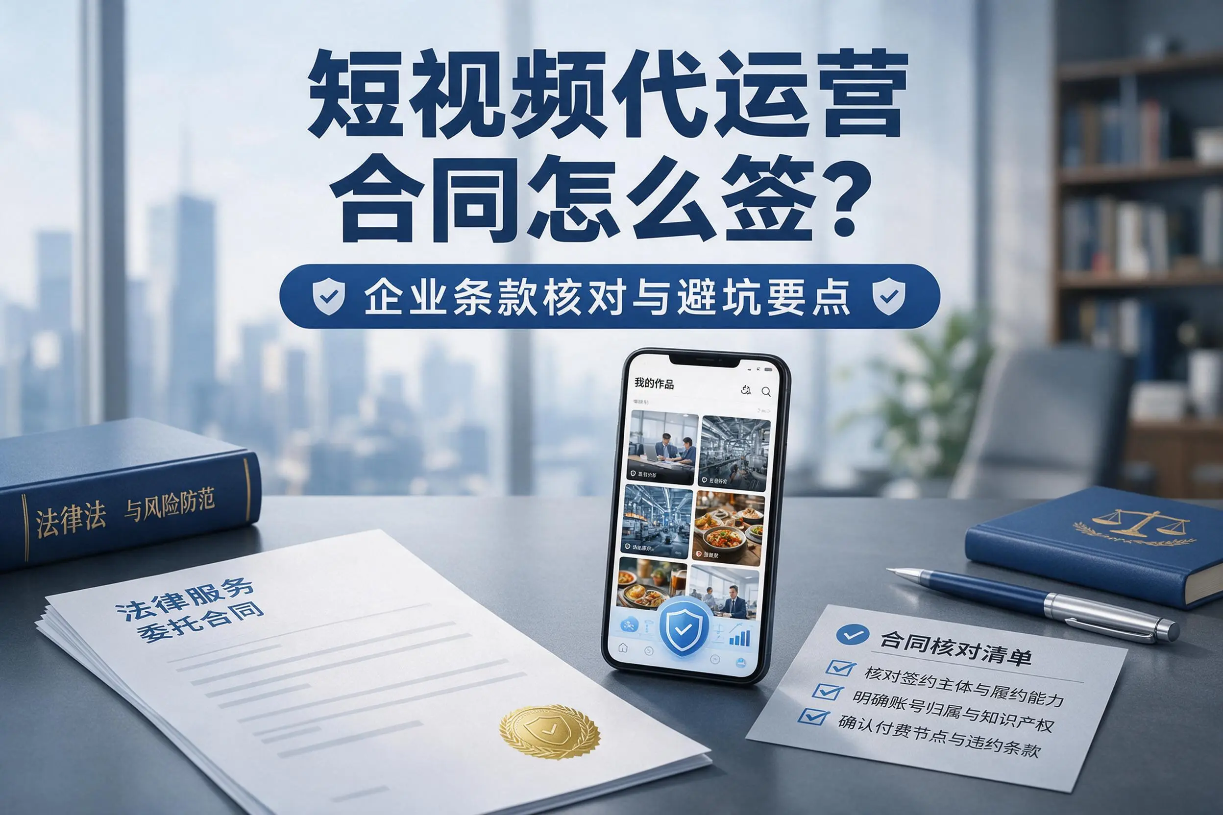 短视频代运营合同怎么签？甘南企业条款核对与避坑要点