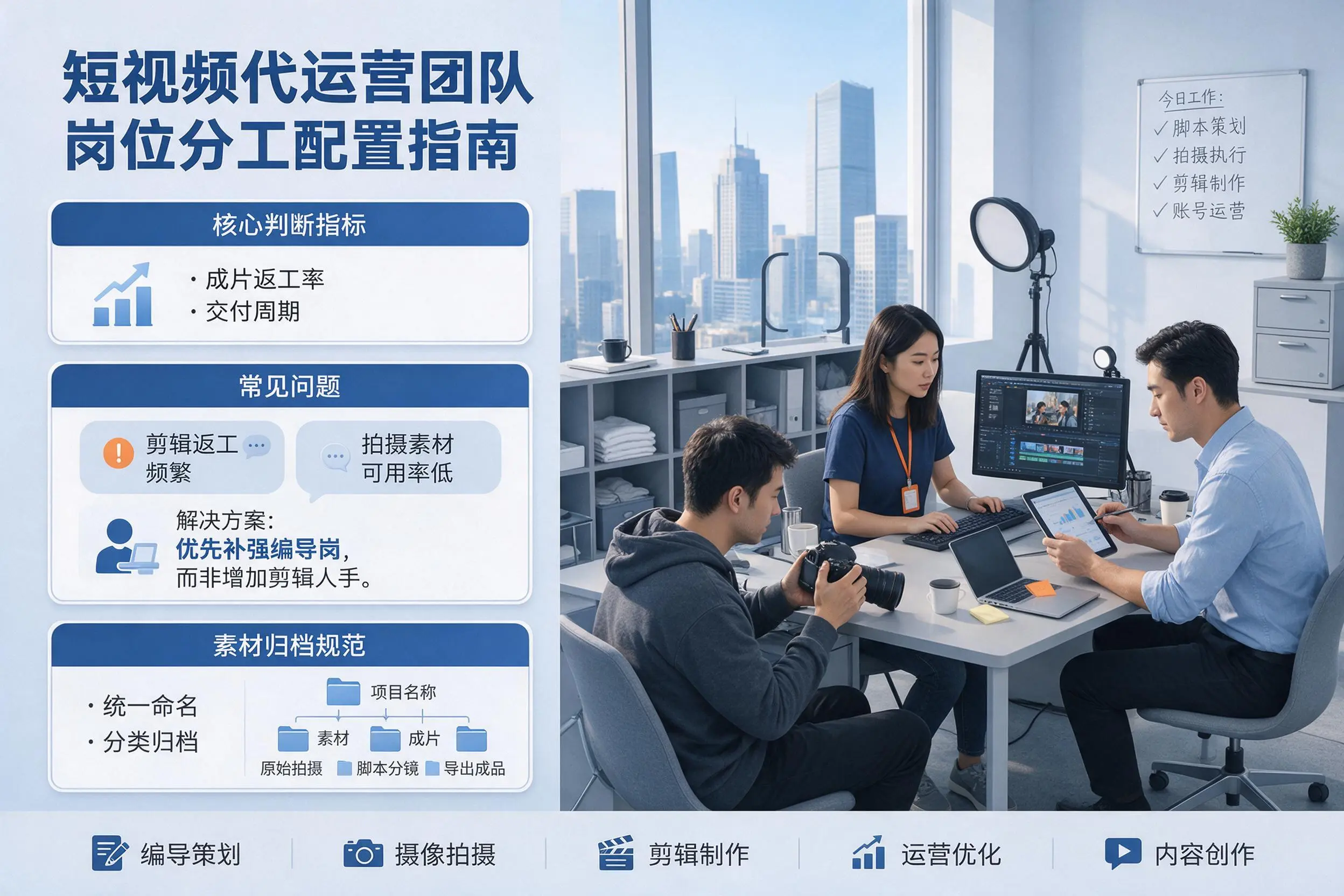 短视频代运营团队如何配置？甘南企业岗位分工科普说明