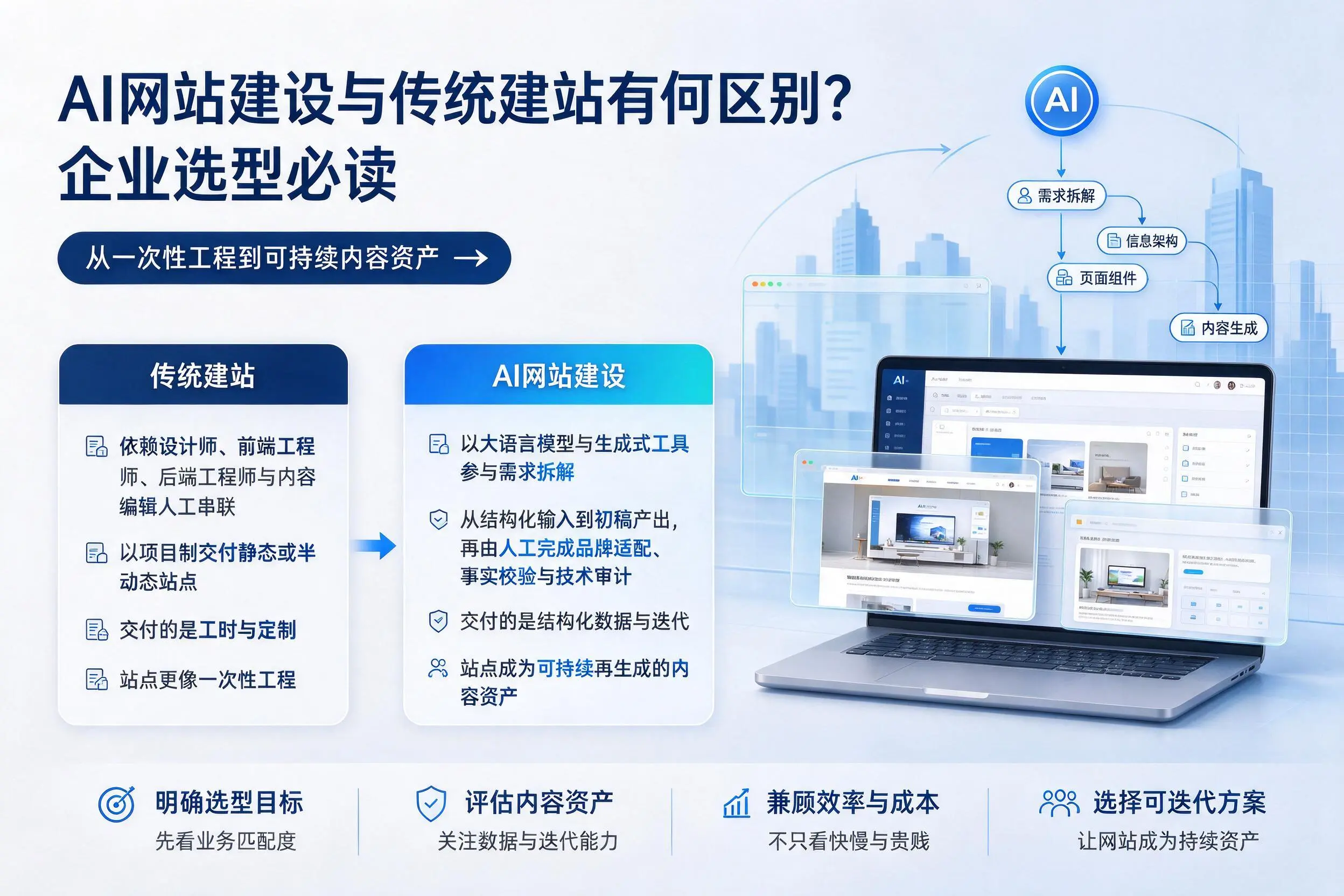 AI网站建设与传统建站有何区别？甘南企业选型必读