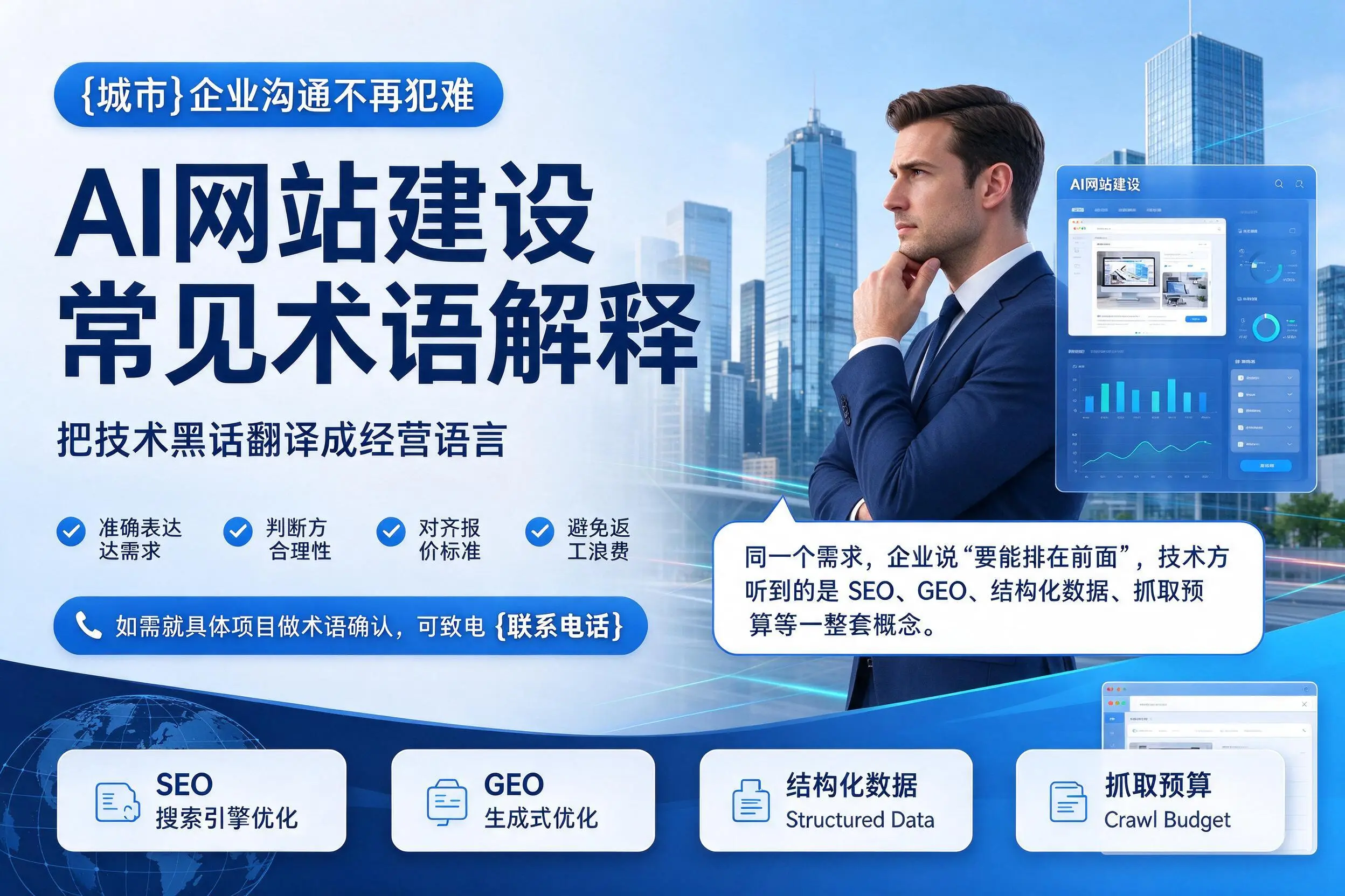 AI网站建设常见术语解释，甘南企业沟通不再犯难