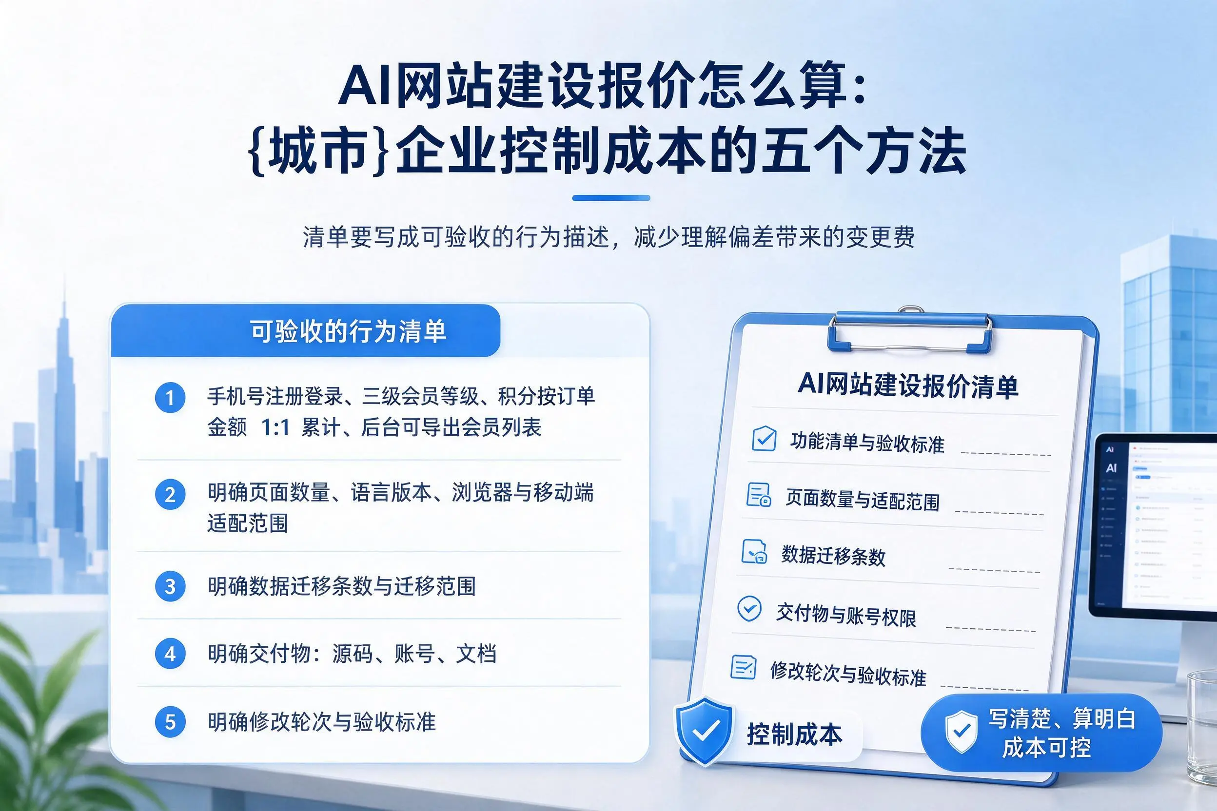 AI网站建设报价怎么算:甘南企业控制成本的五个方法